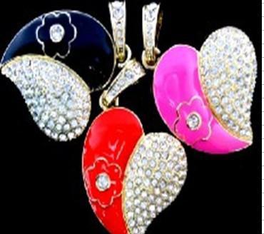 【工廠批發】USB3.0愛心形花兒U盤 珠寶U盤64G 定制 價格、廠家與圖片詳情